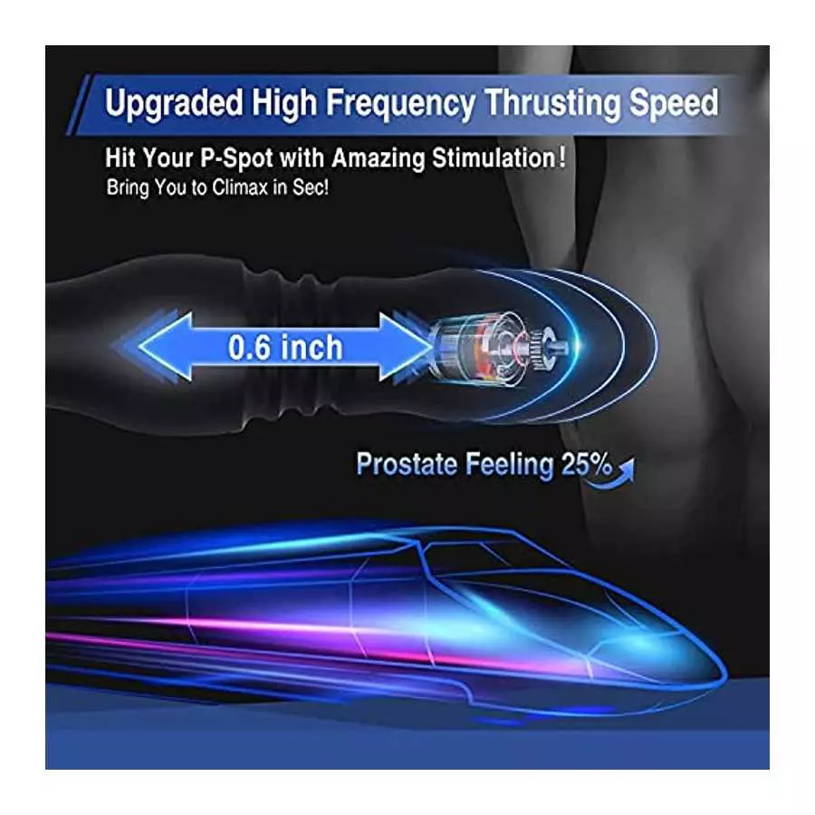 Prostate Massager Anal Vibrator Butt Plug Thrusting Dildo Cock Ring Sex Toys Men