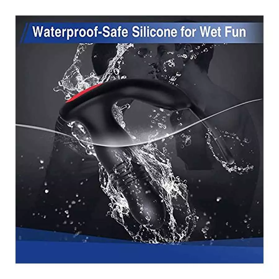 Prostate Massager Anal Vibrator Butt Plug Thrusting Dildo Cock Ring Sex Toys Men