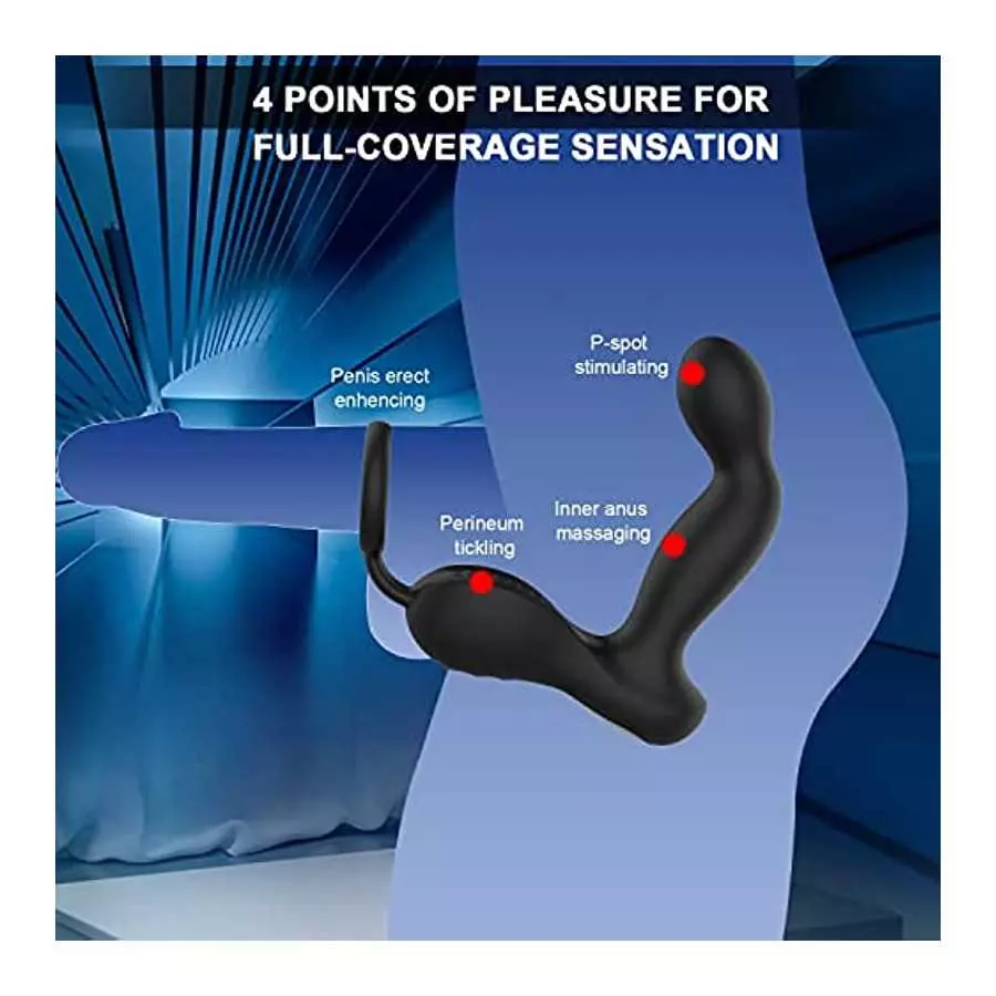 3 in 1 Prostate Massager with 10 Vibrating Modes & 7 Wagging Patterns for Men Prostate Stimulation, Remote Control Anal Vibrator