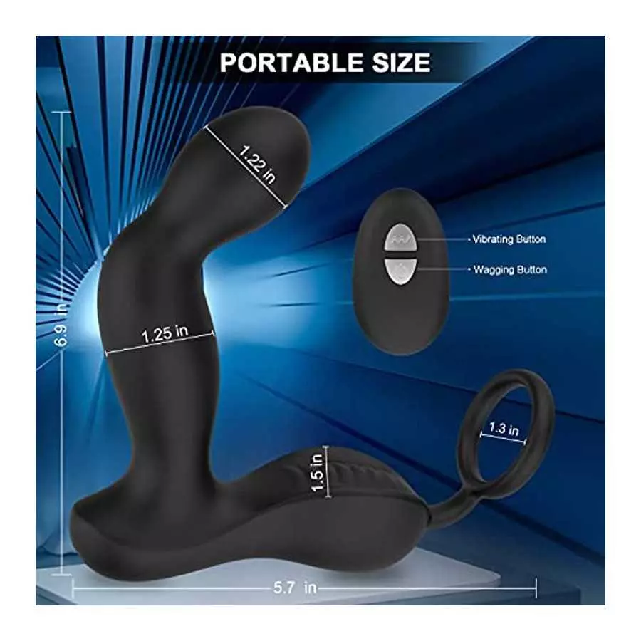 3 in 1 Prostate Massager with 10 Vibrating Modes & 7 Wagging Patterns for Men Prostate Stimulation, Remote Control Anal Vibrator