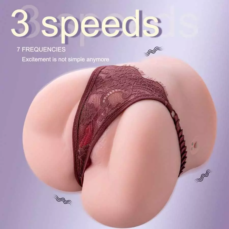 7.9LB Automatic Vibrating Ass Sex Doll Male Masturbator, Jaspik Realistic Pocket Ass Stocker with Vibration Function for Vaginal