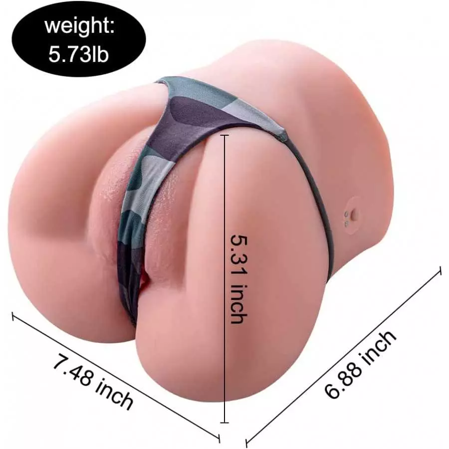 7.9LB Automatic Vibrating Ass Sex Doll Male Masturbator, Jaspik Realistic Pocket Ass Stocker with Vibration Function for Vaginal