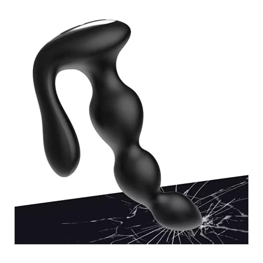 7.1in Vibrating Anal Beads, Adult Sensory Butt Plug Silicone Anal & G-spot Vibrator with 2 Motors & 9 Vibration Modes, Laphwing