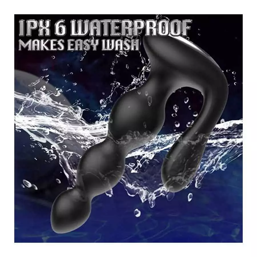 7.1in Vibrating Anal Beads, Adult Sensory Butt Plug Silicone Anal & G-spot Vibrator with 2 Motors & 9 Vibration Modes, Laphwing