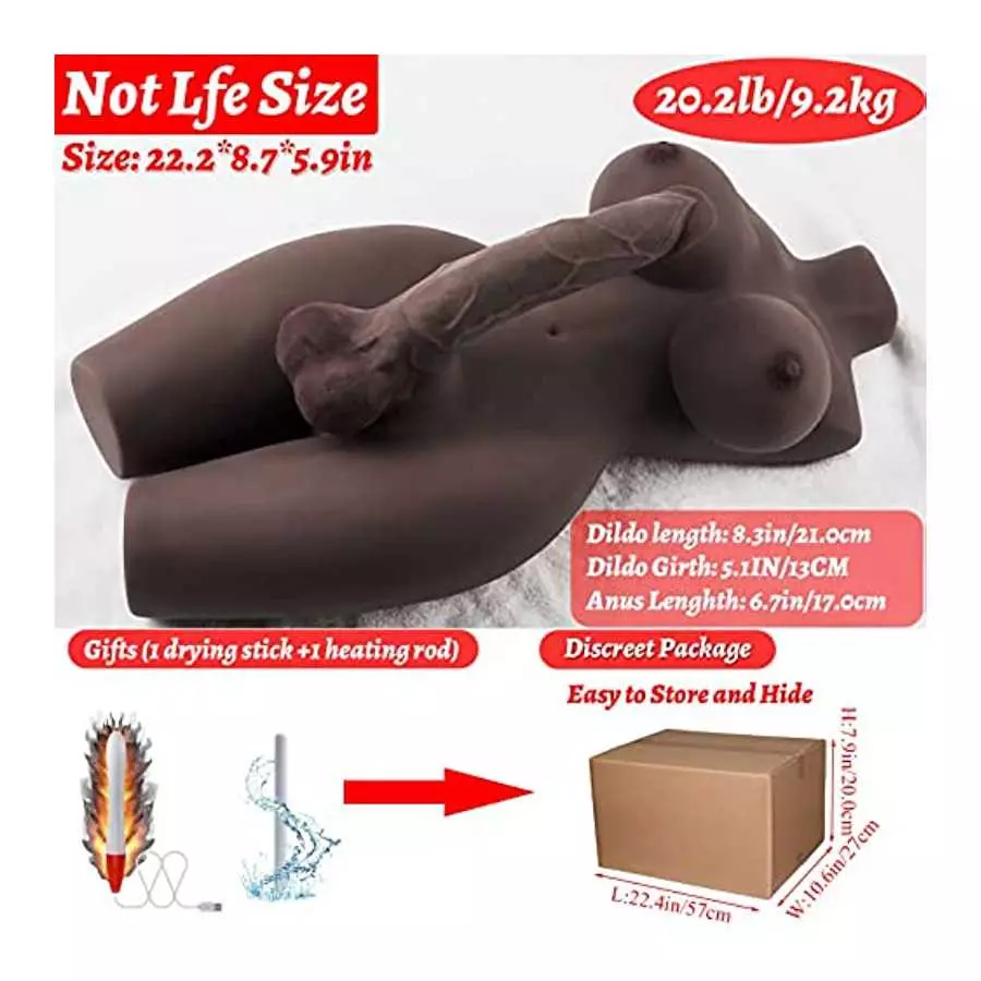 Shemale Sex Doll with Torso Realistic Dildo Breasts and Anal Lifelike Transsexual Love Dolls Hugh Penis Silicone Breast Anal Tes