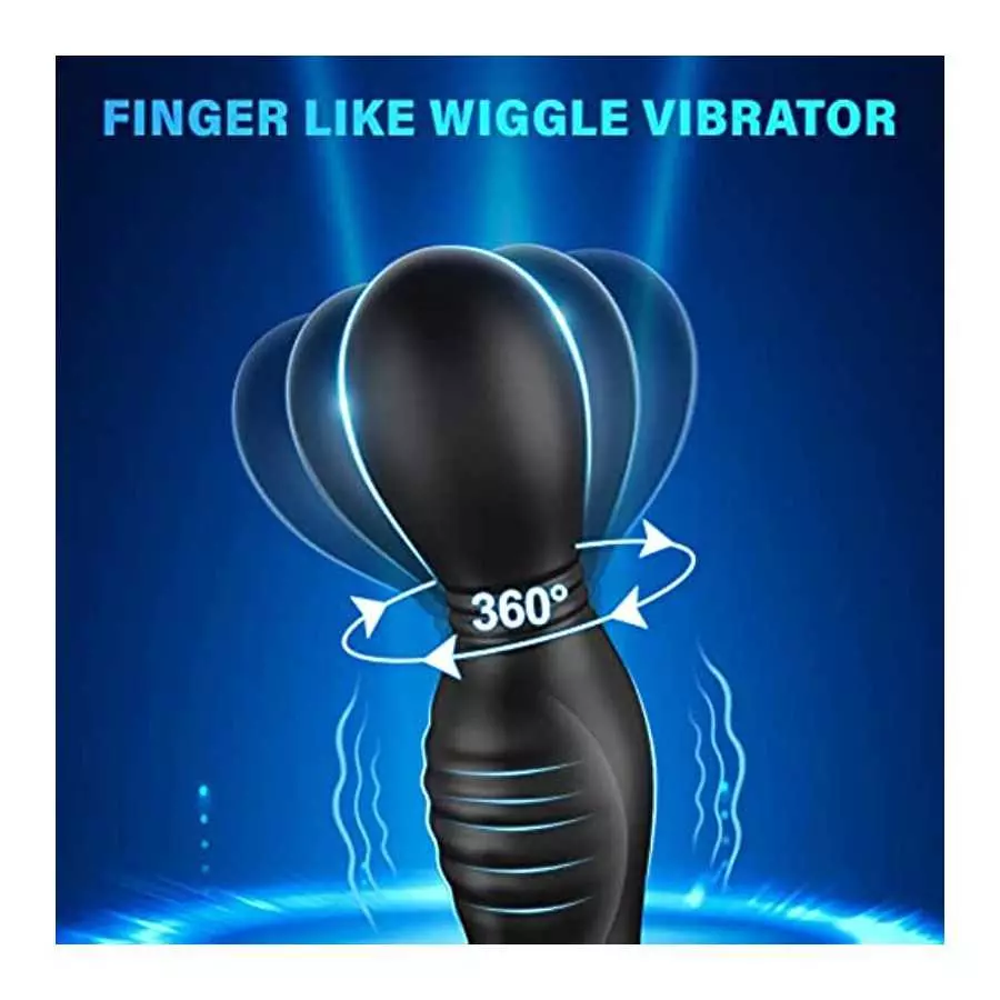 360° Rotating Prostate Massager Anal Vibrator, Bukinler Vibrating Butt Plug Anal Toy with 9 Rotating & Vibrating Modes，APP & Rem