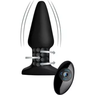 Rimmers Curved Rimming Plug with Remote, Model M, Black