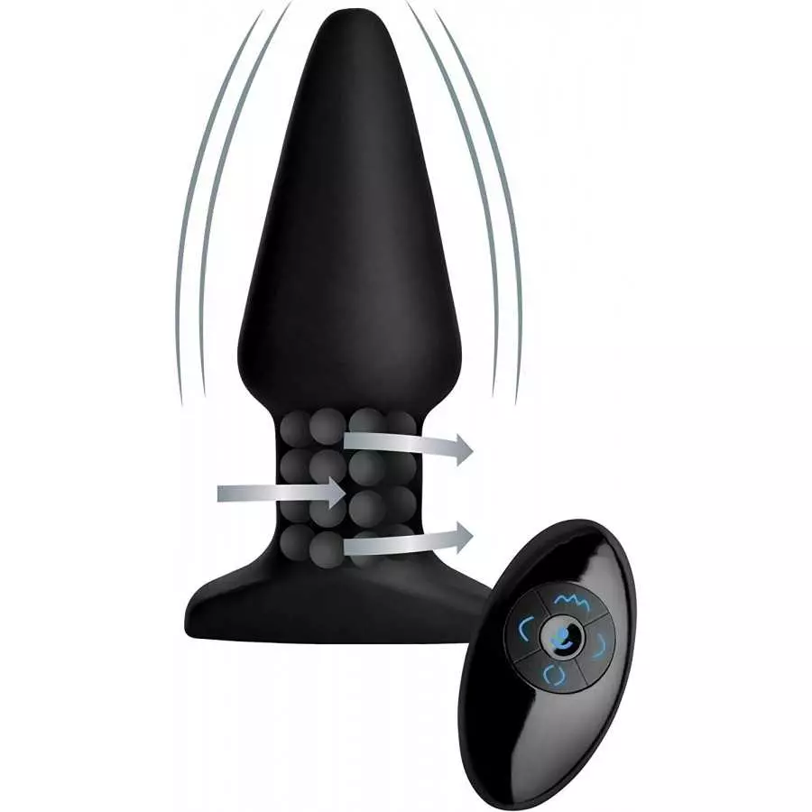 Rimmers Curved Rimming Plug with Remote, Model M, Black Rimmers Curved Rimming Plug with Remote, Model M, Black