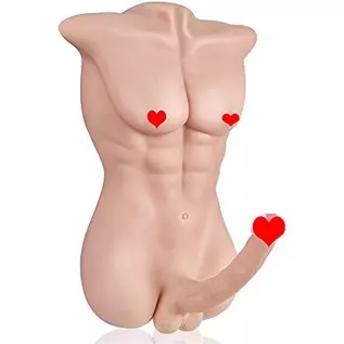 Male Torso Sex Doll with Realistic Dildo Penis Doll Unisex Masturbation Sex Toys + Larger Version Male Sex Doll