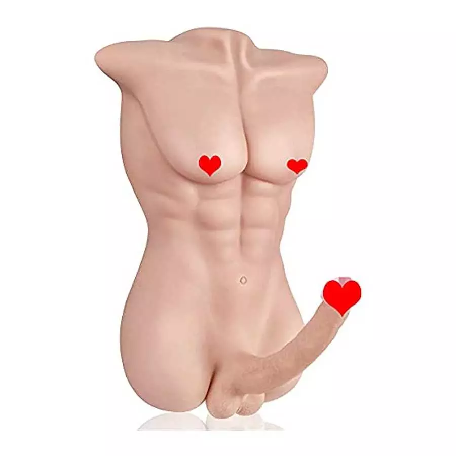 Male Torso Sex Doll with Realistic Dildo Penis Doll Unisex Masturbation Sex Toys + Larger Version Male Sex Doll