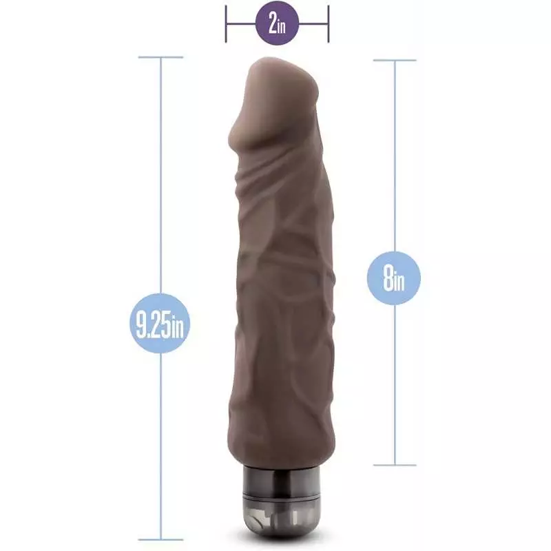 Blush X5 Plus - Hard On 9 Inch Soft Realistic Vibrating Dildo - IPX7 Subersible Waterproof - Adjustable Multi Speed Stimulating 