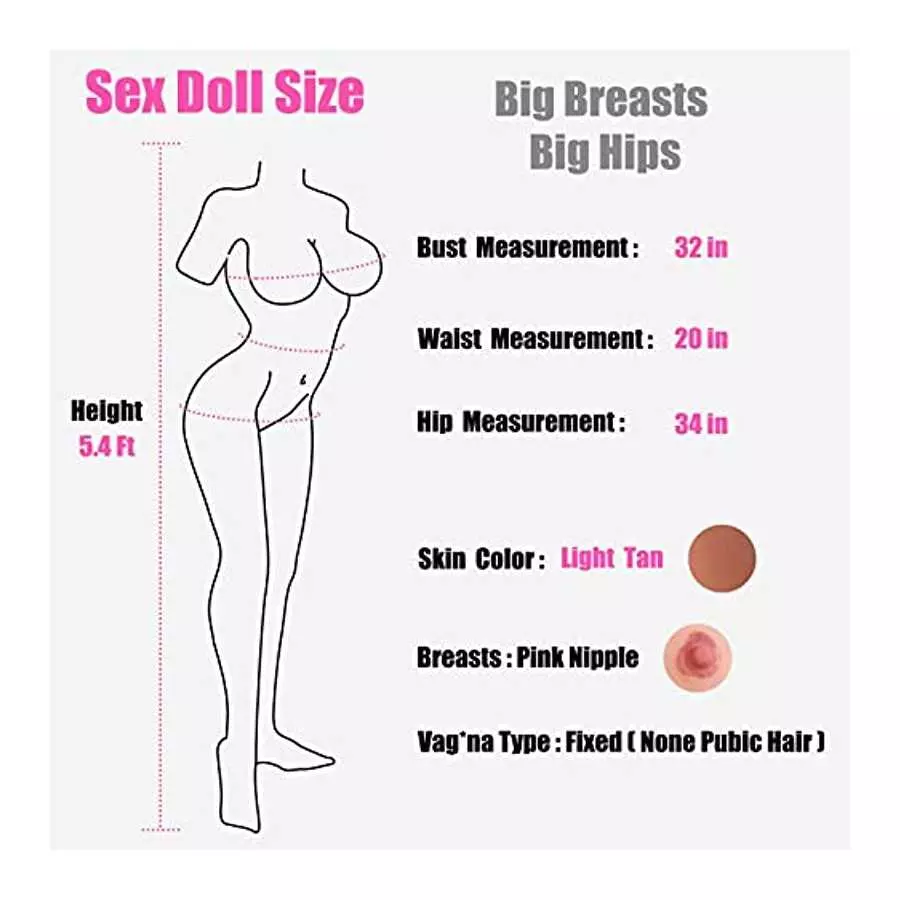 5.45ft Sex Dolls, 79LB Realistic Sex Doll, Sex Doll Big Breasts, Tan Skin Lifelike Sex Doll, Full Body Full Size Women Torso Dol