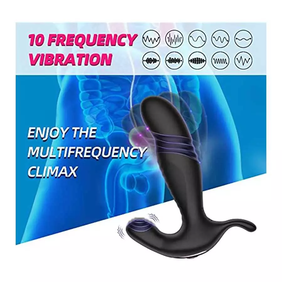 Anal Butt Plug Vibrator, Prostate Massager with 10 Vibration Modes for Male Pleasure, Remote Controlled Clitoris G Spot Stimulat