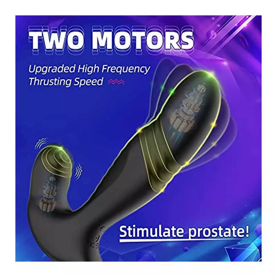 Anal Butt Plug Vibrator, Prostate Massager with 10 Vibration Modes for Male Pleasure, Remote Controlled Clitoris G Spot Stimulat