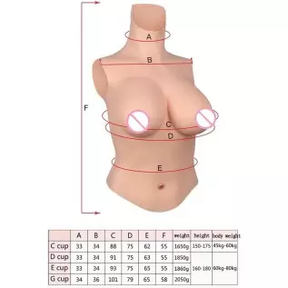 GaoYunQin Realistic No Oil Silicone Breast Form Fake Breastplates for Crossdressers Transgender Mastectomy Drag Queens Cosplay (