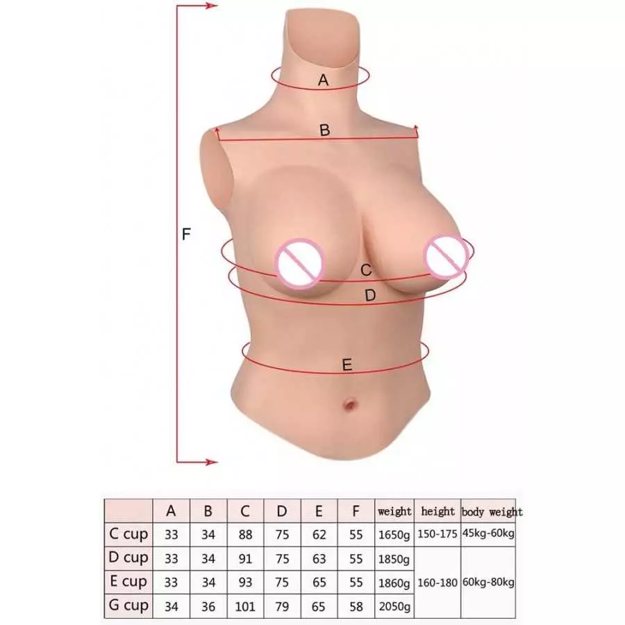 GaoYunQin Realistic No Oil Silicone Breast Form Fake Breastplates for Crossdressers Transgender Mastectomy Drag Queens Cosplay (
