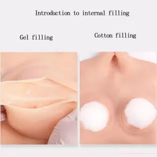GaoYunQin Realistic No Oil Silicone Breast Form Fake Breastplates for Crossdressers Transgender Mastectomy Drag Queens Cosplay (