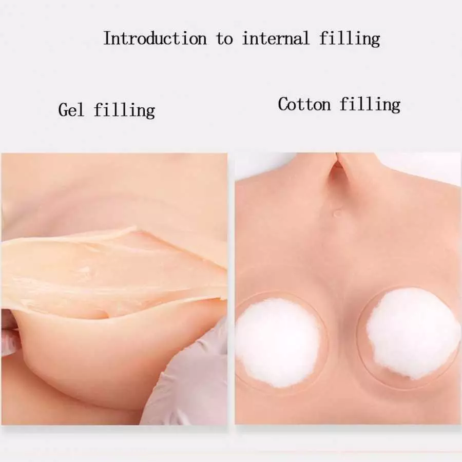 GaoYunQin Realistic No Oil Silicone Breast Form Fake Breastplates for Crossdressers Transgender Mastectomy Drag Queens Cosplay (