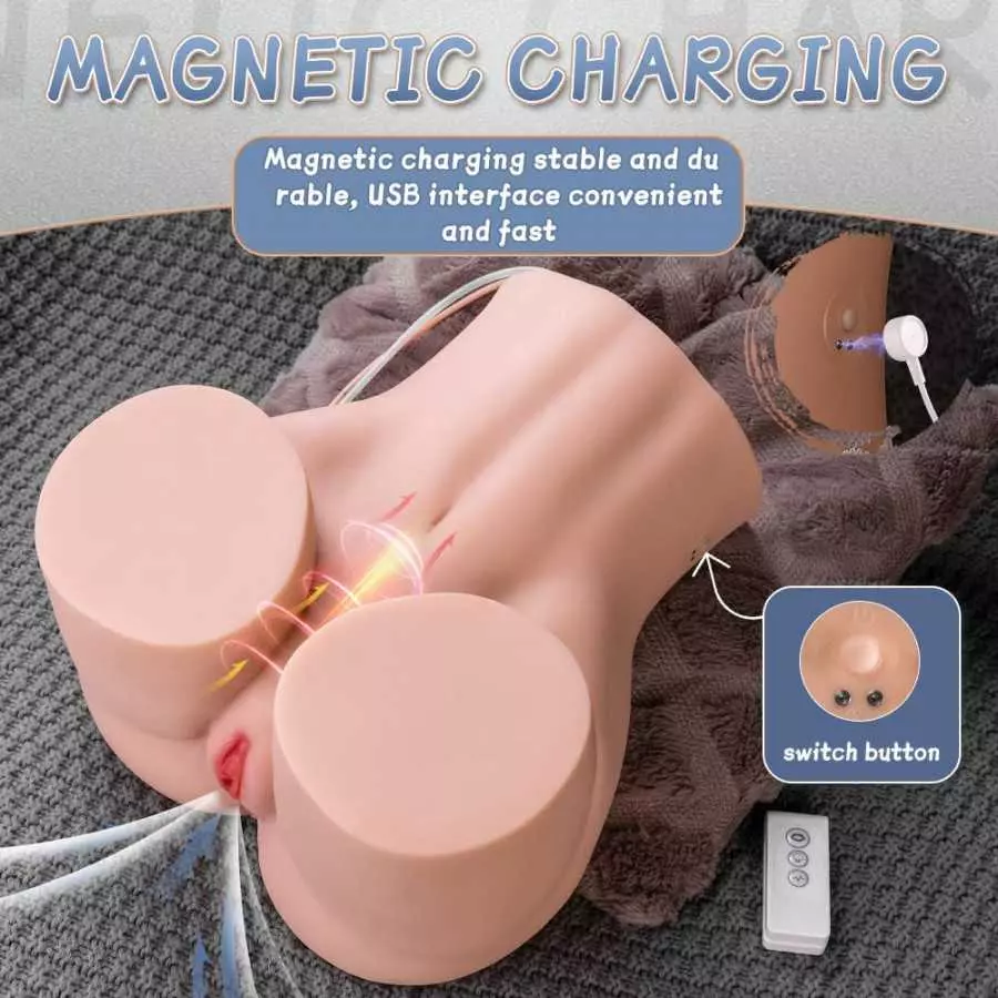 Sucking Vibrating Sex Doll Ass Male Masturbator, Jaspik 26.08lb Life-Size Female Torso Sex Doll with Vaginal and Anal, Auto-Clea