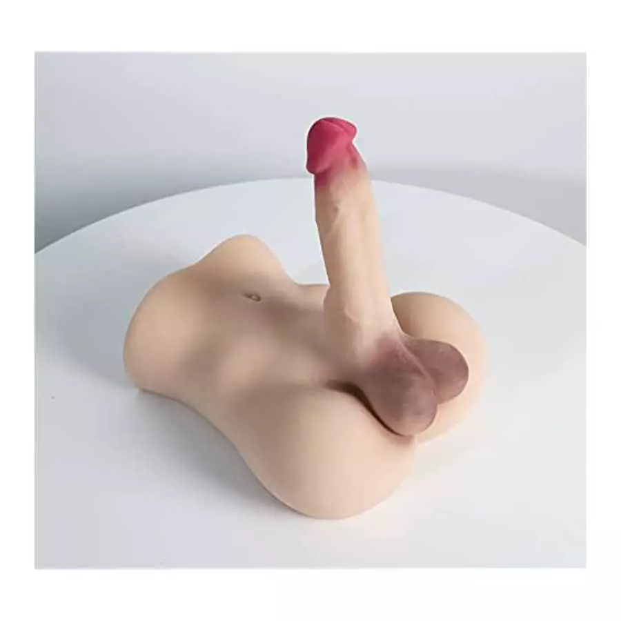 daomo Male Torso Sex Doll for Women with Realistic Flexible Dildo and Slideable Balls, Men Penis Love Doll with Tight Anal Hole 