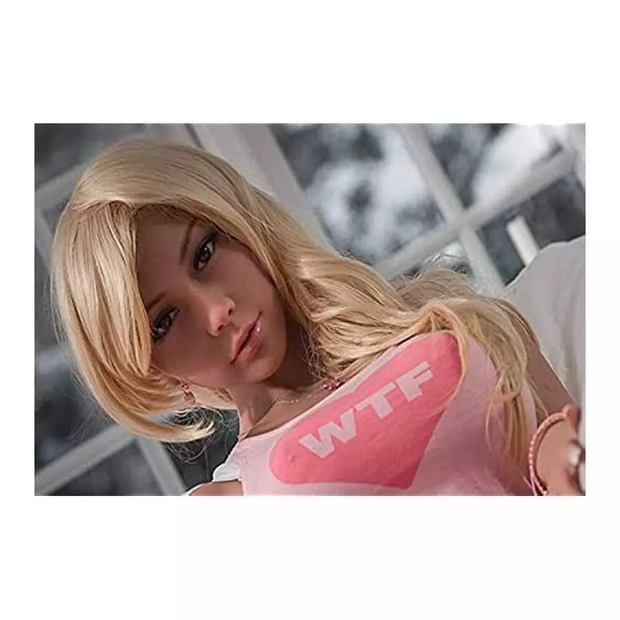 Silicone Love Doll Sex Doll Head Built-in Metal Skeleton 1:1 Life Sized Love Doll Beautiful Face Adult Sex Toy for Men Tan Skin（