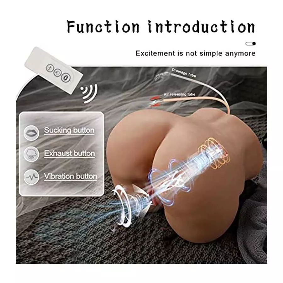 Automatic Sucking Vibrating Sex Doll Male Masturbator with 5 Modes, Realistic Female Sex Dolls Torso with Tight Vagina & Anal, 1