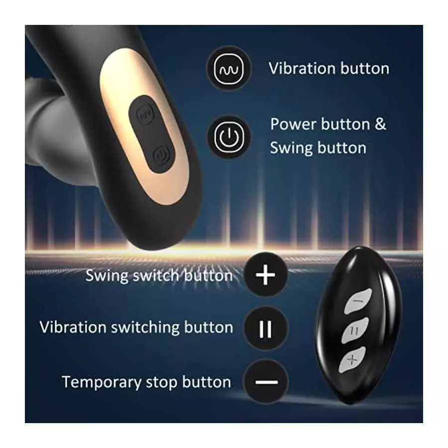 Anal Vibrator Prostate Massager,360° Rotating G-spot Vibrator with Remote,Anal Butt Plug with 7 Swing &7 Vibration Models Sex To