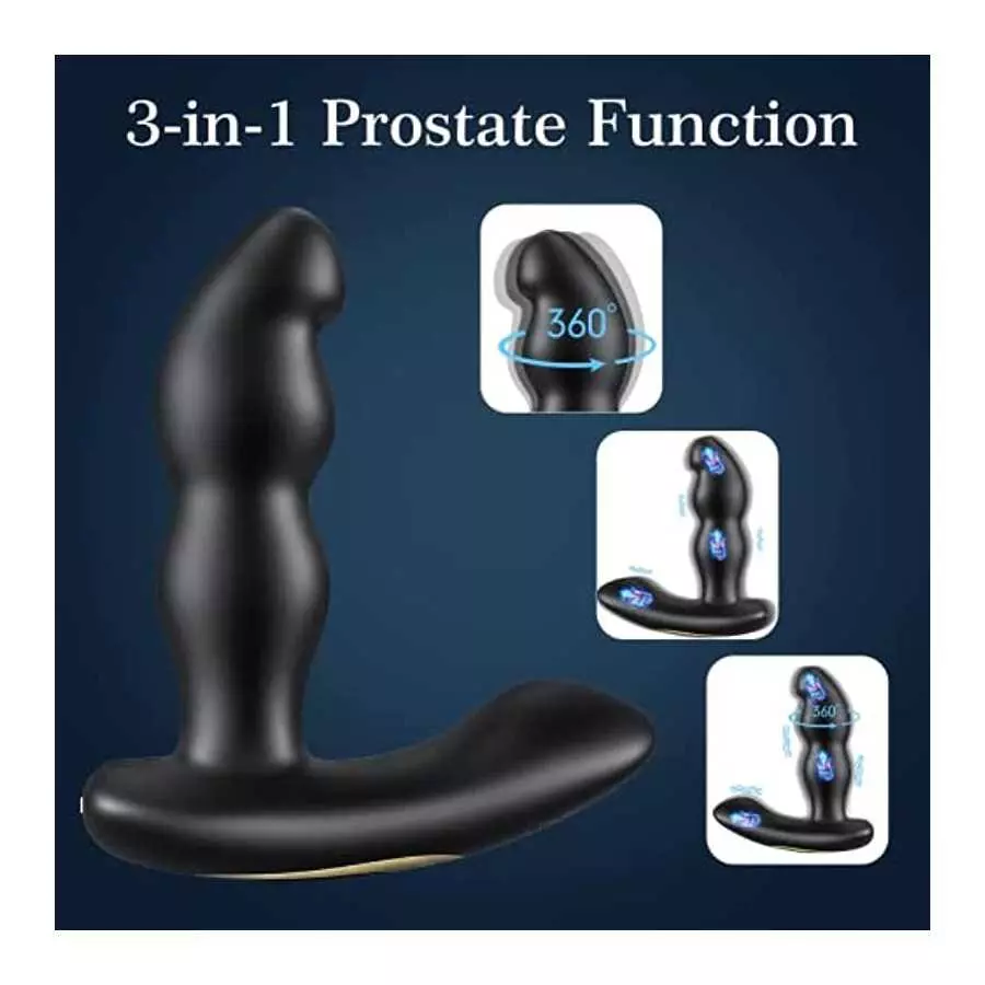 Anal Vibrator Prostate Massager,360° Rotating G-spot Vibrator with Remote,Anal Butt Plug with 7 Swing &7 Vibration Models Sex To