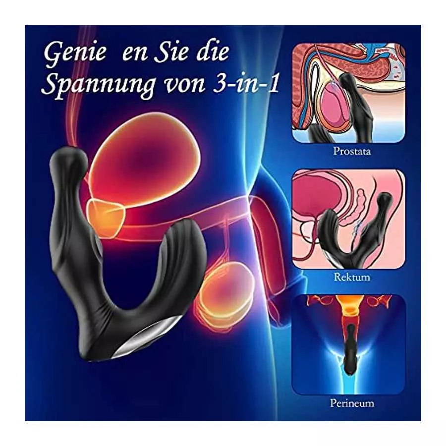 3 in 1 Prostate Massager Anal Vibrator, Thump Tapping Vibrating 7 Modes, Sex Toys Massager with Remote Contro, Silicone Waterpro