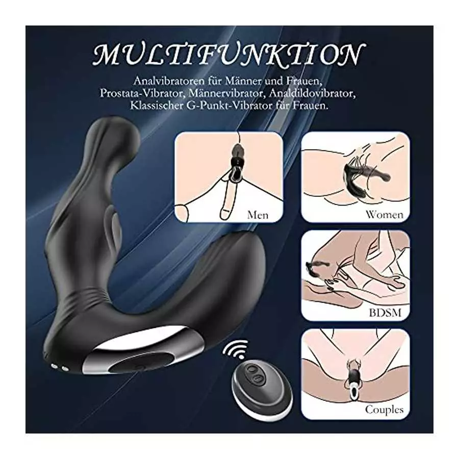3 in 1 Prostate Massager Anal Vibrator, Thump Tapping Vibrating 7 Modes, Sex Toys Massager with Remote Contro, Silicone Waterpro