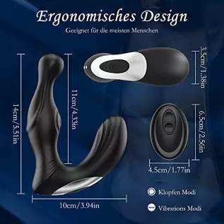 3 in 1 Prostate Massager Anal Vibrator, Thump Tapping Vibrating 7 Modes, Sex Toys Massager with Remote Contro, Silicone Waterpro