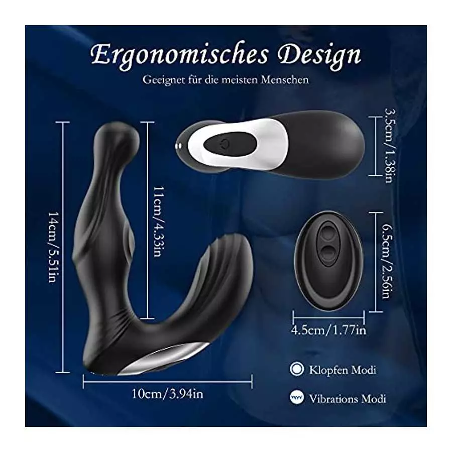 3 in 1 Prostate Massager Anal Vibrator, Thump Tapping Vibrating 7 Modes, Sex Toys Massager with Remote Contro, Silicone Waterpro