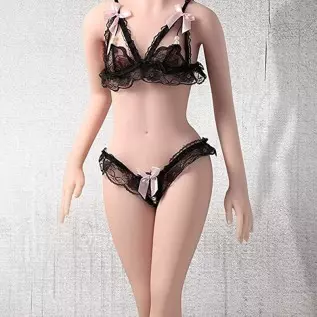 Natural Sex Doll with Standing Feet Lifelike TPE Solid Torso Love Dolls for Men Sex Realistic Full Body Lifesize Flat Chest Sili