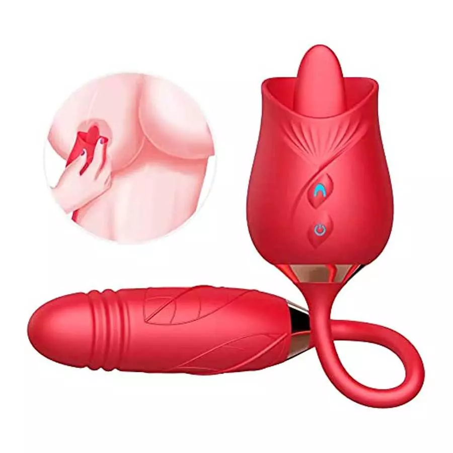 PowerRider Vibrator for Women, Rose Toy Tongue Licking Vibrator with Vibrating Egg, G Spot Rose Vibrator Clitoral Vibrator Dildo PowerRider Vibrator for Women, Rose Toy Tongue Licking Vibrator with Vibrating Egg, G Spot Rose Vibrator Clitoral Vibrator Dildo