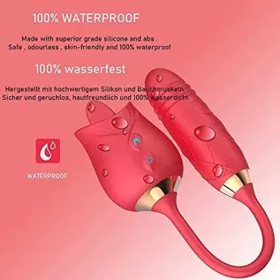 PowerRider Vibrator for Women, Rose Toy Tongue Licking Vibrator with Vibrating Egg, G Spot Rose Vibrator Clitoral Vibrator Dildo PowerRider Vibrator for Women, Rose Toy Tongue Licking Vibrator with Vibrating Egg, G Spot Rose Vibrator Clitoral Vibrator Dildo