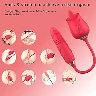 PowerRider Vibrator for Women, Rose Toy Tongue Licking Vibrator with Vibrating Egg, G Spot Rose Vibrator Clitoral Vibrator Dildo PowerRider Vibrator for Women, Rose Toy Tongue Licking Vibrator with Vibrating Egg, G Spot Rose Vibrator Clitoral Vibrator Dildo
