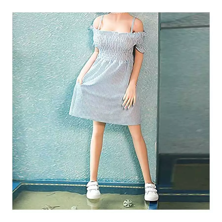 Silicone Doll Male Sex Doll Female Sex Doll TPE with Skeleton Structure Full Arm Torso Realistic Sex Doll Small Chest Tight Vagi