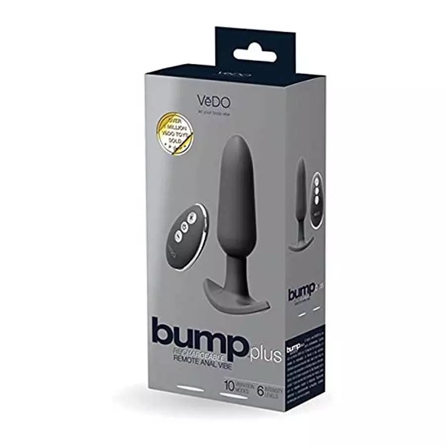 VeDO Bump Plus Rechargeable Anal Vibe With Remote Control (Jet Black)