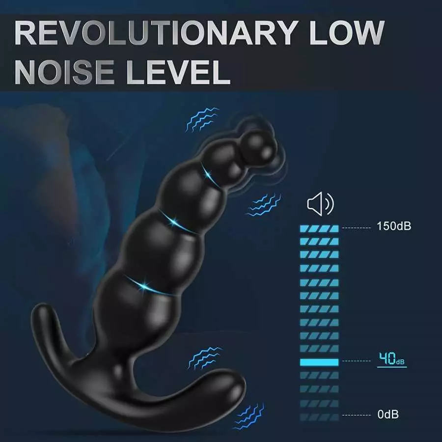 Remote Control Beaded Prostate Massagers，BOMBEX Edgar, Discreet Wearable Anal Vibrator with 9 Vibrating Modes, Dual Pleasure Poi