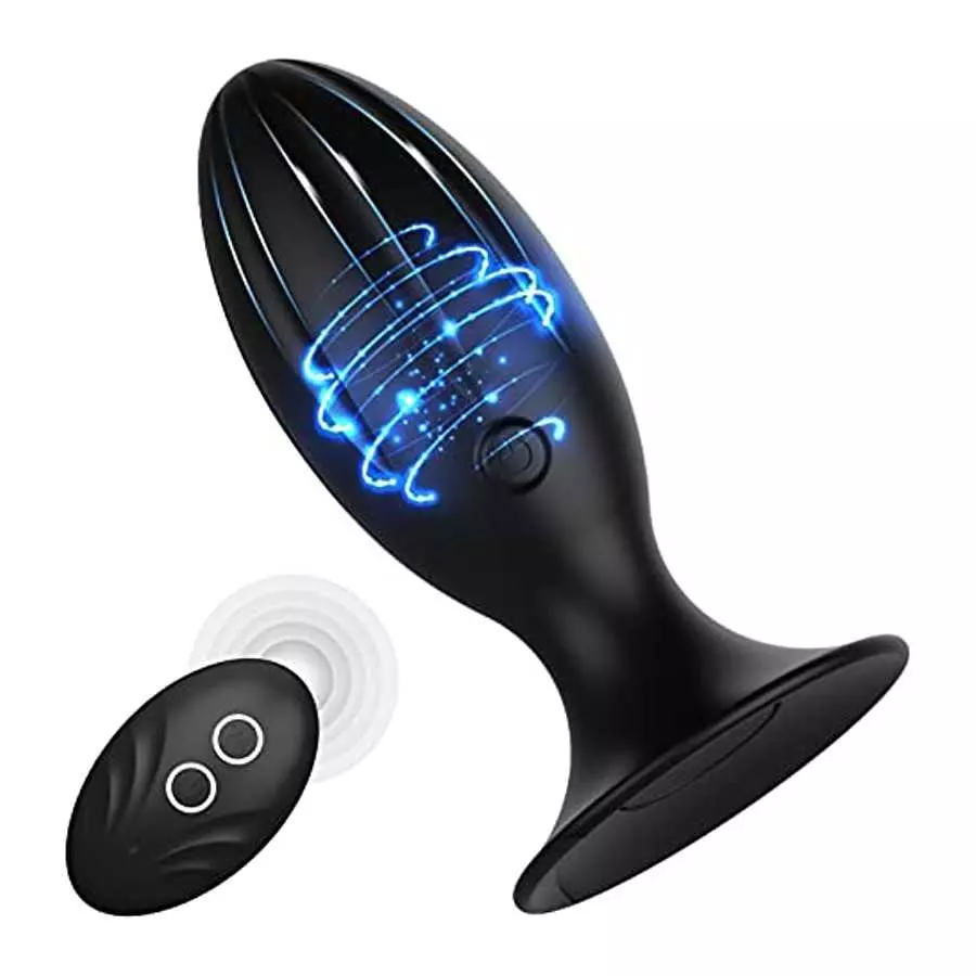 Vibrating Butt Plug, Silicone Rechargeable Anal Vibrator with Remote Control 6 Vibration Modes Waterproof Anal Sex Toys for Men, Vibrating Butt Plug, Silicone Rechargeable Anal Vibrator with Remote Control 6 Vibration Modes Waterproof Anal Sex Toys for Men,