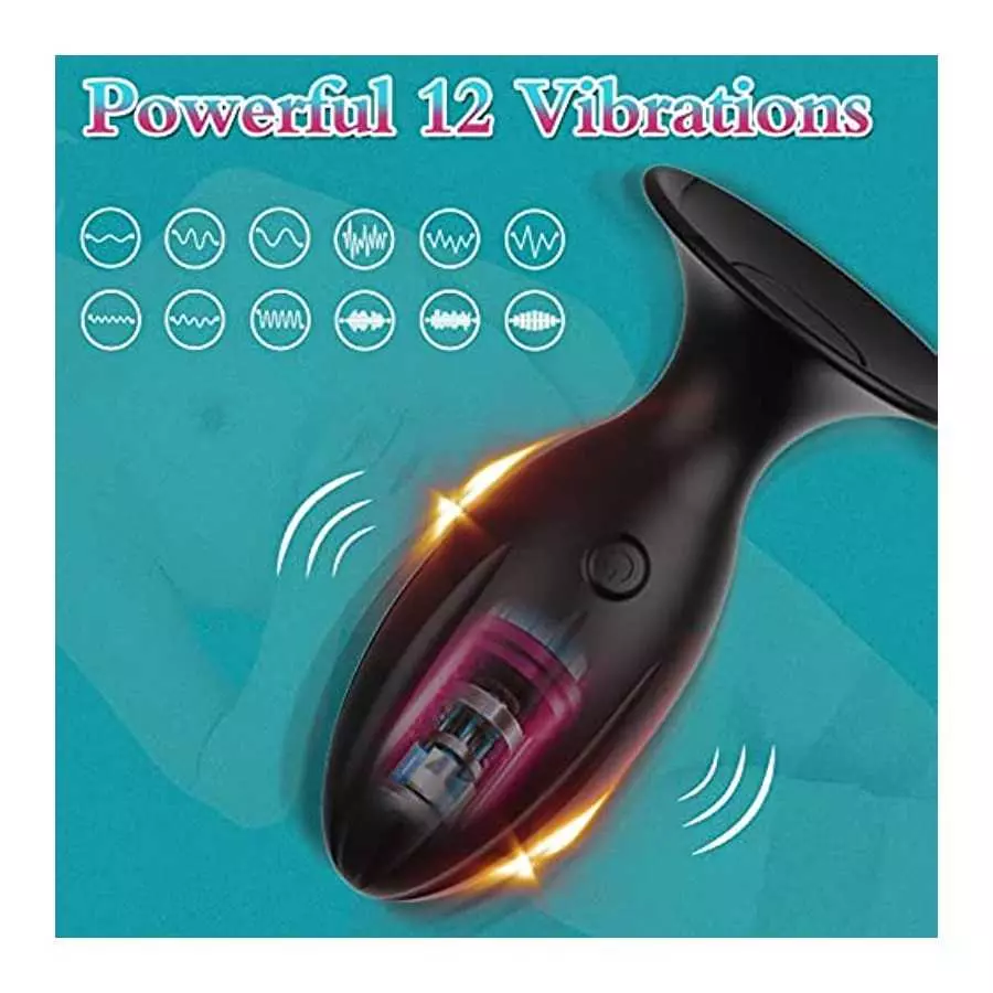 Vibrating Butt Plug, Silicone Rechargeable Anal Vibrator with Remote Control 6 Vibration Modes Waterproof Anal Sex Toys for Men,