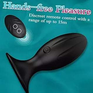 Vibrating Butt Plug, Silicone Rechargeable Anal Vibrator with Remote Control 6 Vibration Modes Waterproof Anal Sex Toys for Men,
