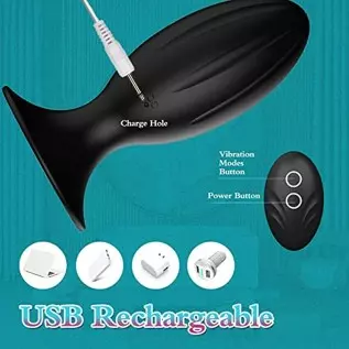 Vibrating Butt Plug, Silicone Rechargeable Anal Vibrator with Remote Control 6 Vibration Modes Waterproof Anal Sex Toys for Men,