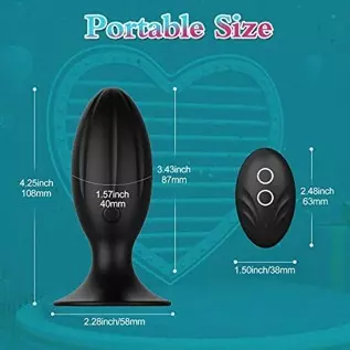 Vibrating Butt Plug, Silicone Rechargeable Anal Vibrator with Remote Control 6 Vibration Modes Waterproof Anal Sex Toys for Men,