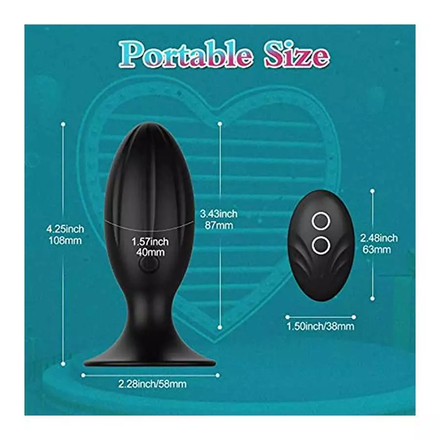 Vibrating Butt Plug, Silicone Rechargeable Anal Vibrator with Remote Control 6 Vibration Modes Waterproof Anal Sex Toys for Men,