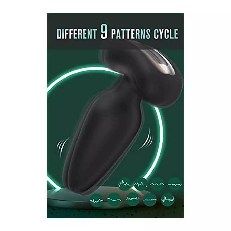Anal Vibrator Prostate Massager with 9 Vibration Modes, Vibrating Anal Butt Plug with Wireless Remote Control, Rechargeable Wate