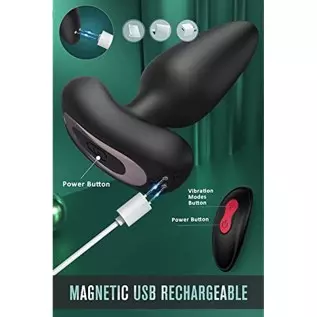 Anal Vibrator Prostate Massager with 9 Vibration Modes, Vibrating Anal Butt Plug with Wireless Remote Control, Rechargeable Wate Anal Vibrator Prostate Massager with 9 Vibration Modes, Vibrating Anal Butt Plug with Wireless Remote Control, Rechargeable Wate