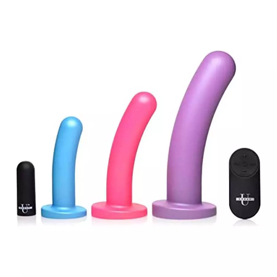 Strap U 28X Triple Pegger Beginner Dildo Set Vibrating Penetration with Remote Control for Women, Men, & Couples, Adjustable Sil Strap U 28X Triple Pegger Beginner Dildo Set Vibrating Penetration with Remote Control for Women, Men, & Couples, Adjustable Sil