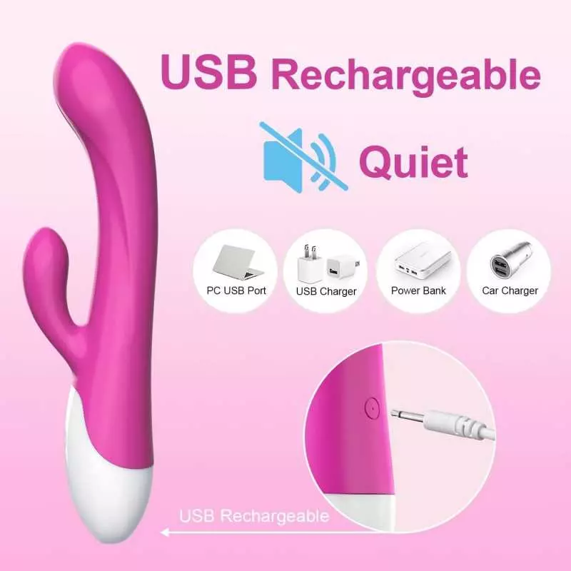 Rabbit Vibrator Stimulator, Dildo Massager for Women with 8 Powerful Vibrations Modes, Waterproof & Rechargeable Adult Sex Toys 