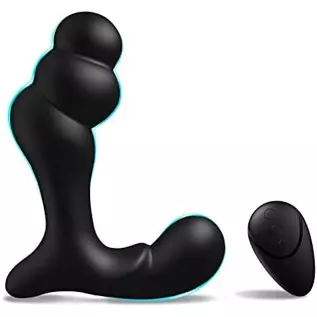 Vibrating Prostate Massager,Anal Training Butt Plug Whit 12 Vibrations Modes,G-Spot Vibrator,Anal Beads,Sexual Stimulation Devic